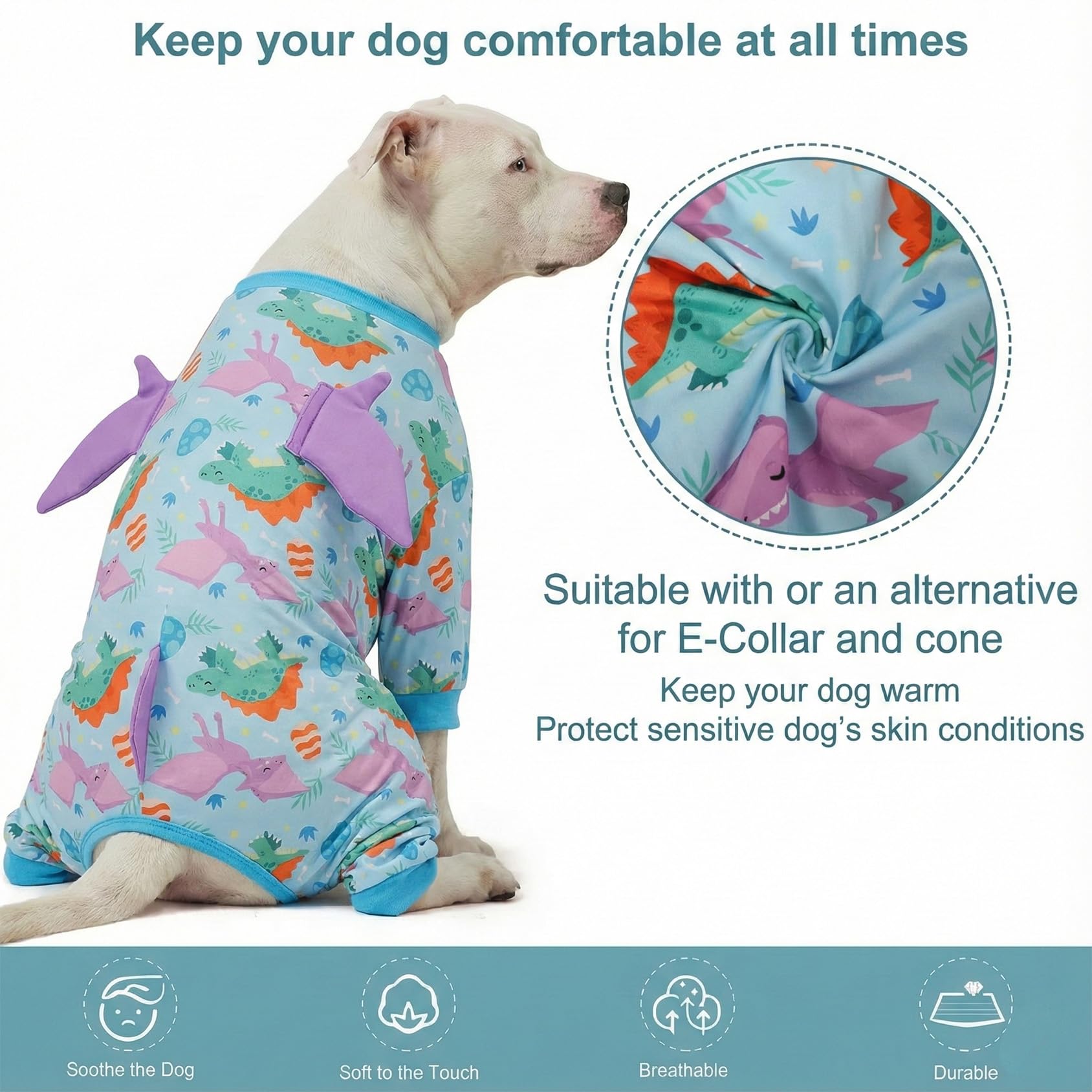 LovinPet pijama para perro grande, tejido transpirable para uso diario