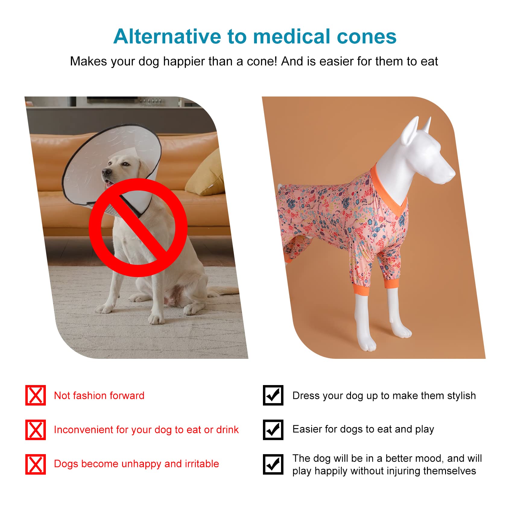 LovinPet pijama para perro grande, uso en casa y coche, reduz la suciedad