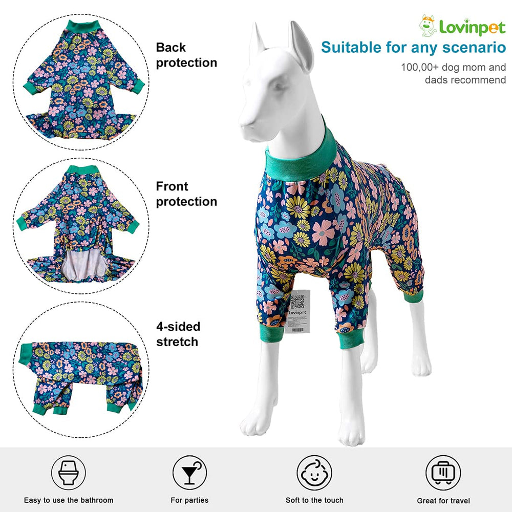 LovinPet Pijama para perro grande, fácil de colocar gracias al elastico.