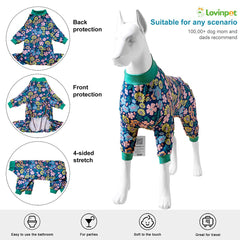 LovinPet Pijama para perro grande, fácil de colocar gracias al elastico.
