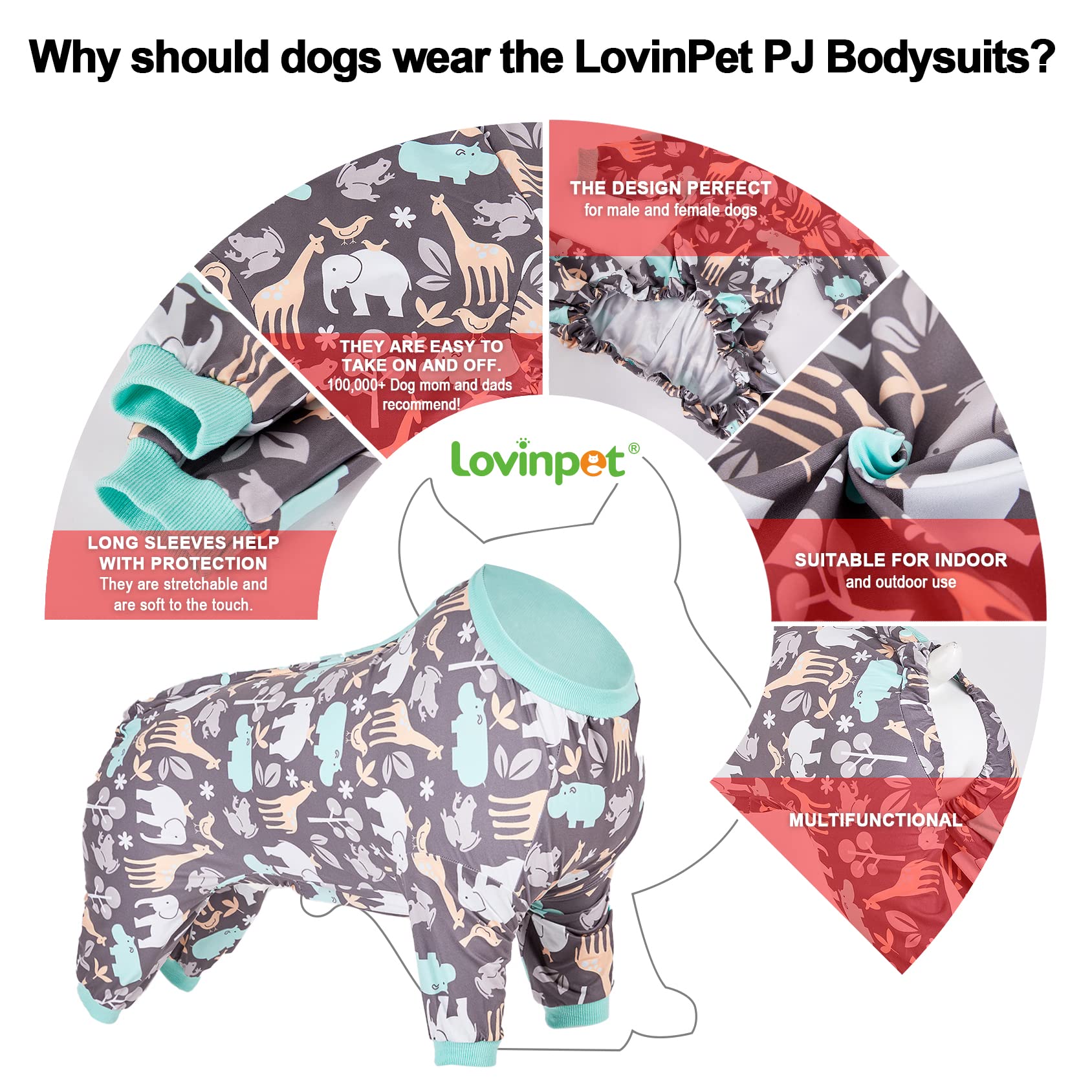 LovinPet Pijama movimiento libre, ideal para paseos.