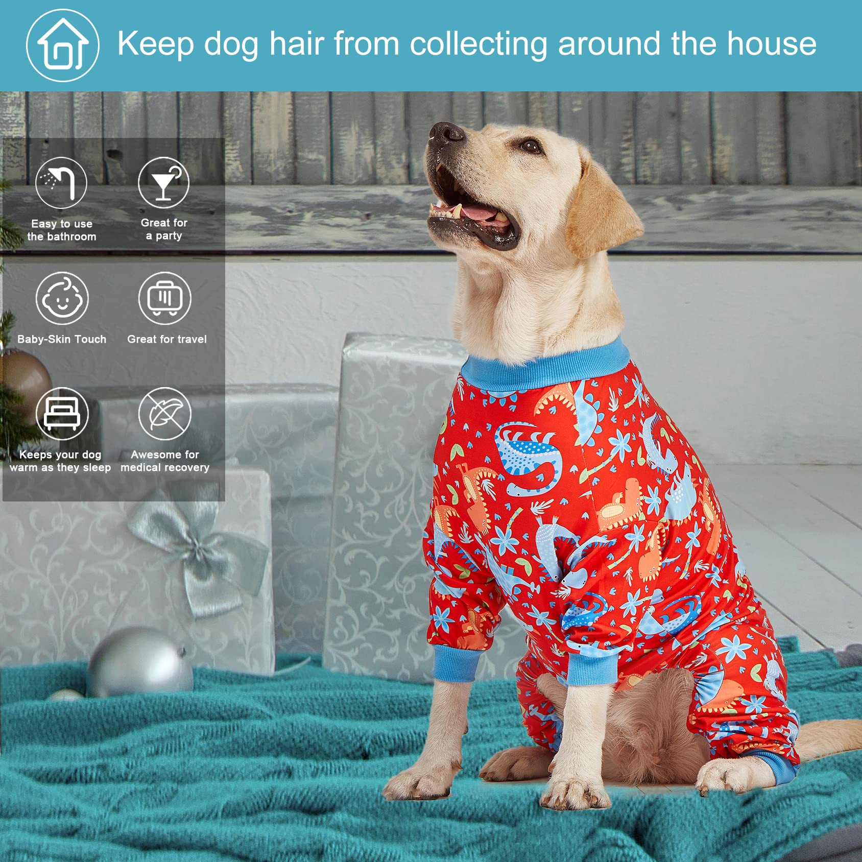 LovinPet pijama para perro pitbull, estampado dinosaurio, estilo único.