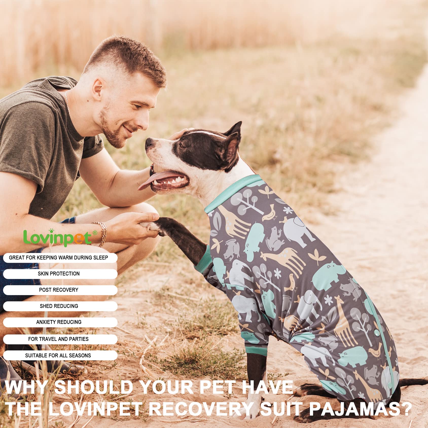 LovinPet Pijama para todas las estaciones, cómodo todo el año.