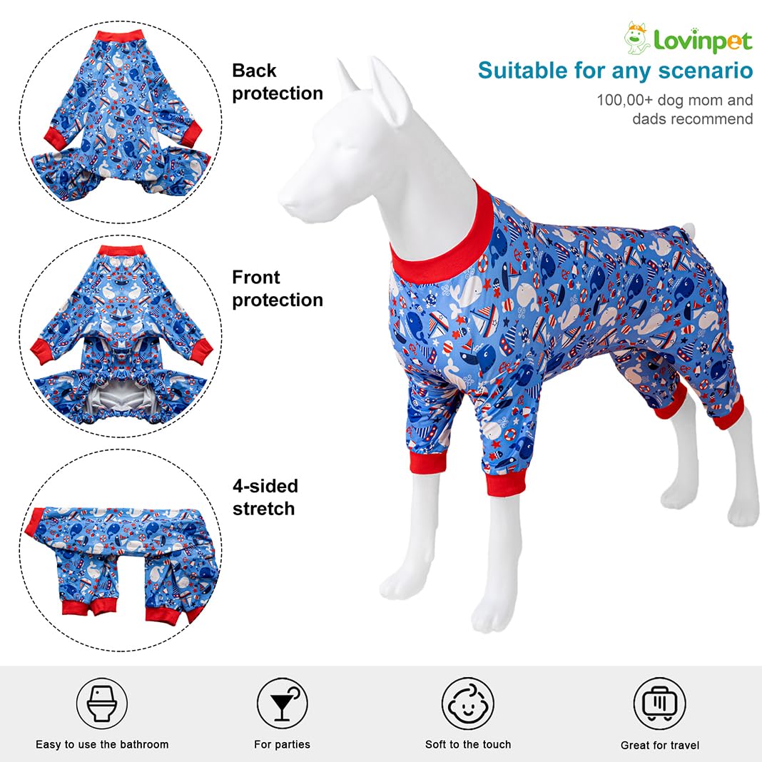 LovinPet pijama posquirúrgico para perro grande, fácil de vestir