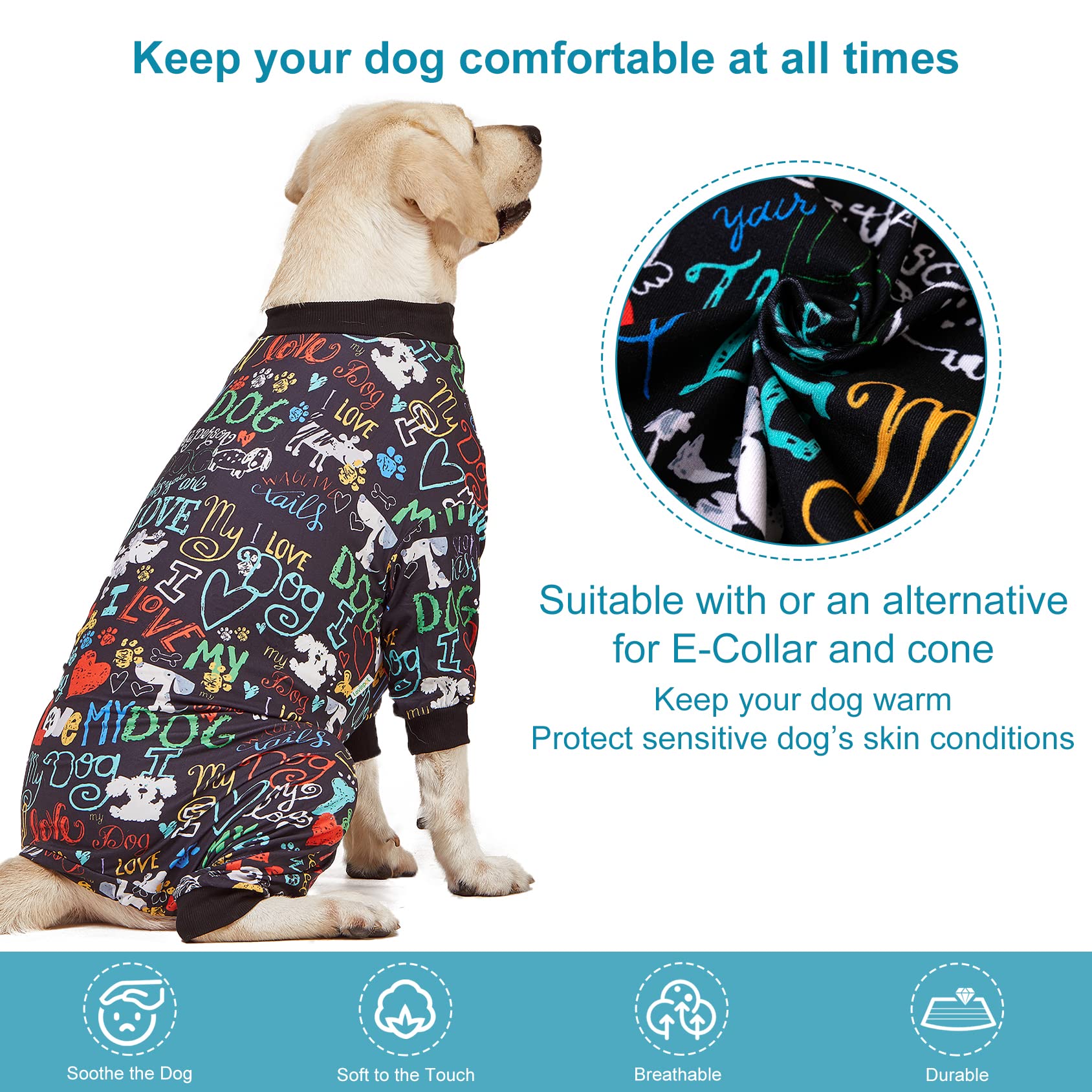 LovinPet pijama con protección UV para perro, tela ligera y transpirable.