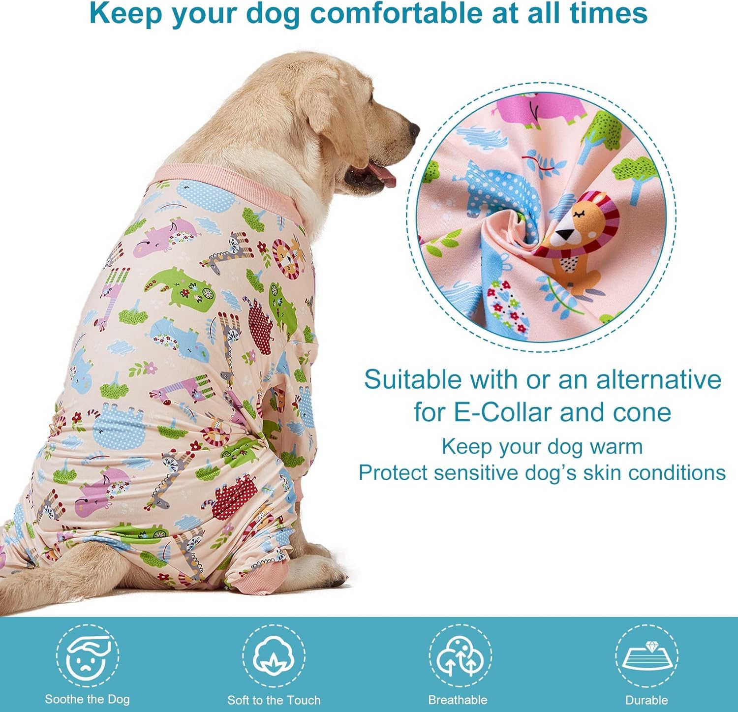 LovinPet pijama de recuperación para perro grande con cobertura total