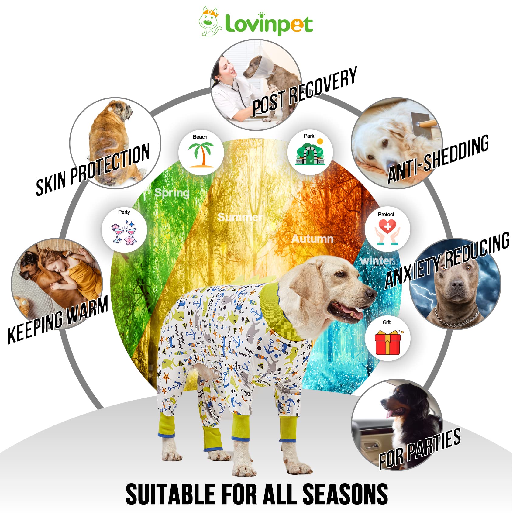 LovinPet pijamas lavables a máquina para uso diario y durabilidad.