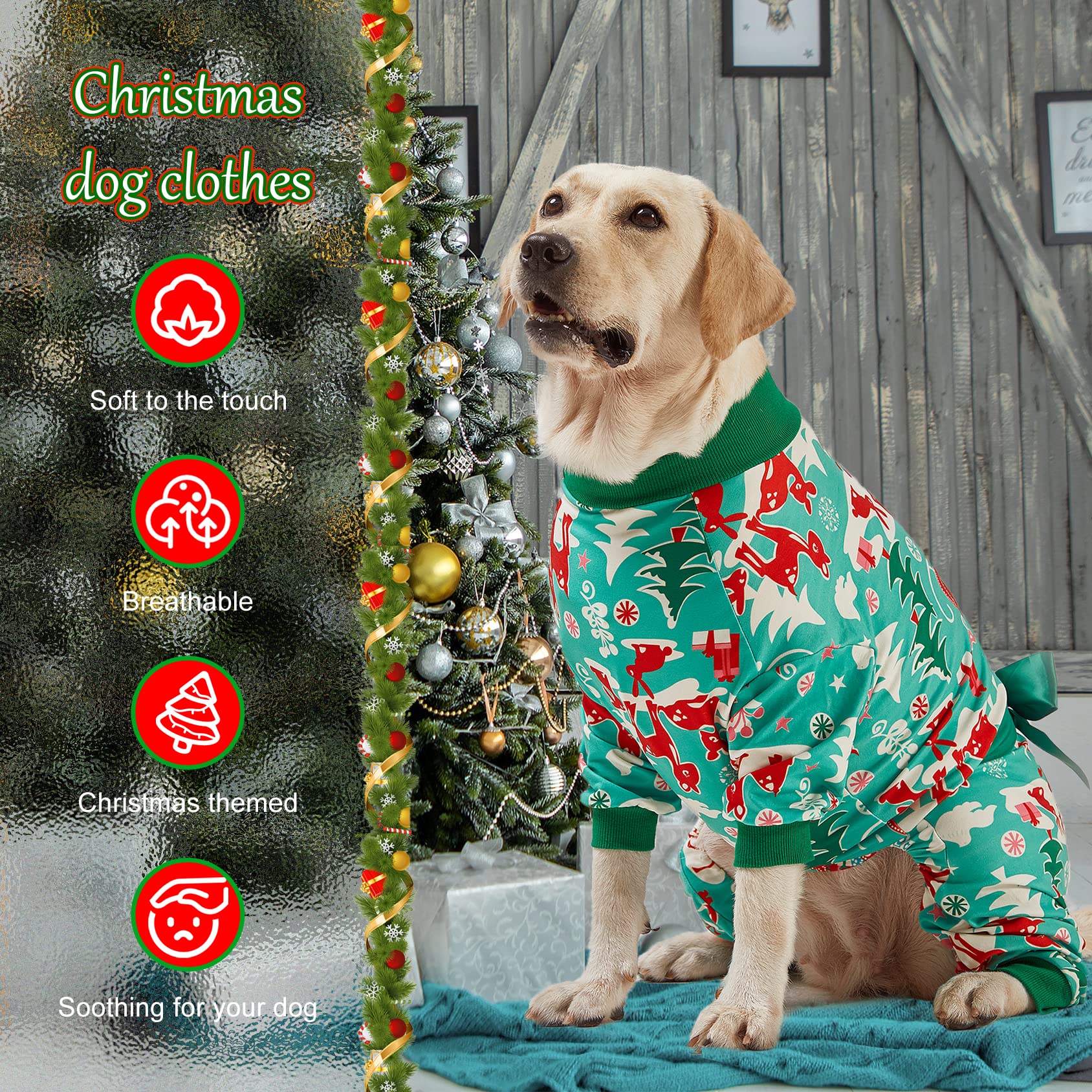 LovinPet pijamas navidad perro grande labrador: diseño suave que protege del frío
