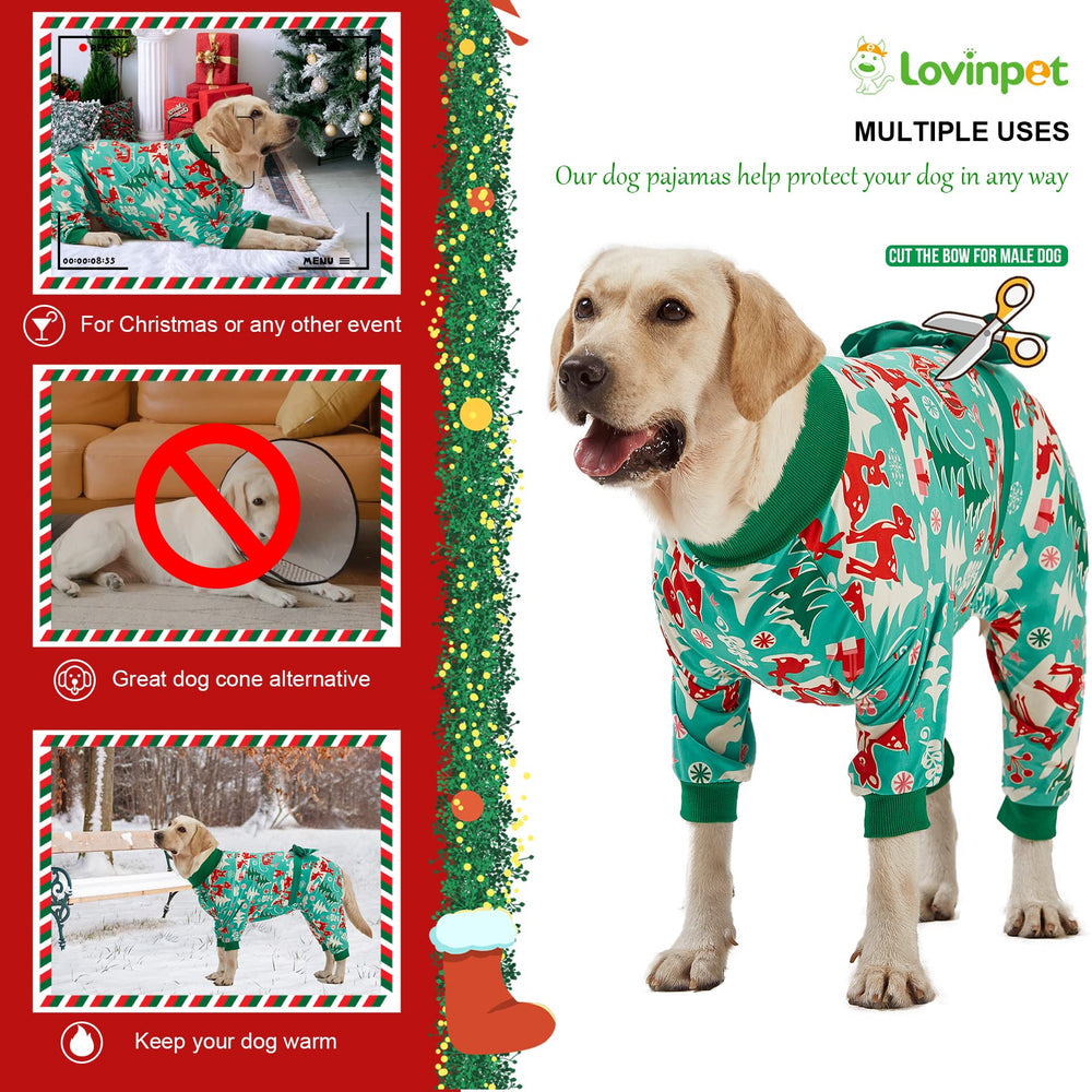 LovinPet pijamas navidad perro grande rottweiler: cobertura total para moverse con comodidad