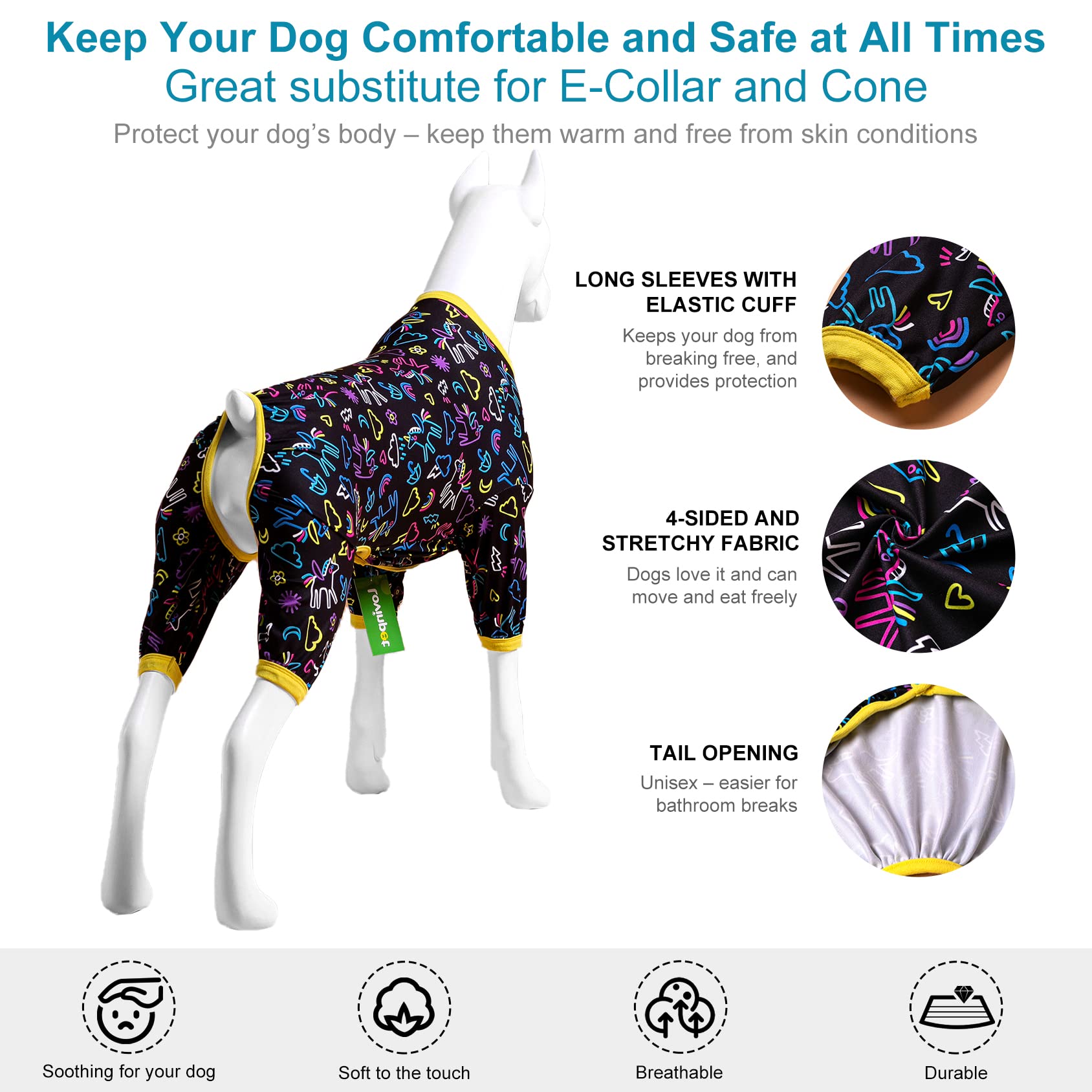 LovinPet pijamas azul ligero para casa, foco en facilidad de lavado y cuidado.