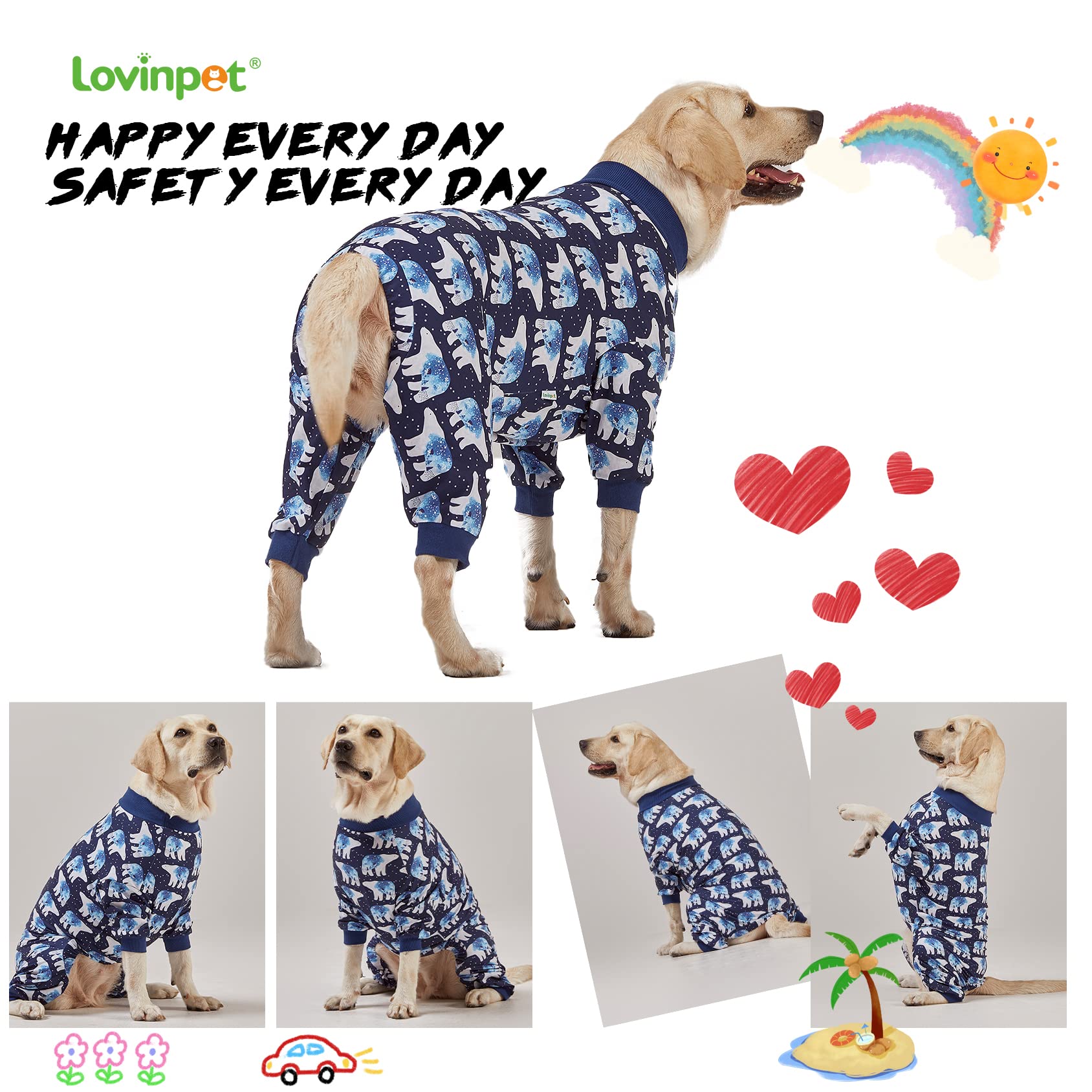 LovinPet pijamas para cuidado de piel de perros grandes