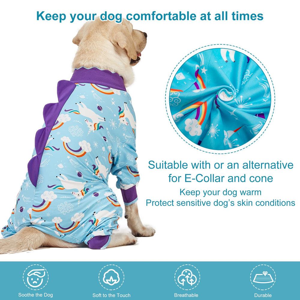 LovinPet pijama con decoración dinosaurio y cuello pétalo, conjunto cómodo para fiestas