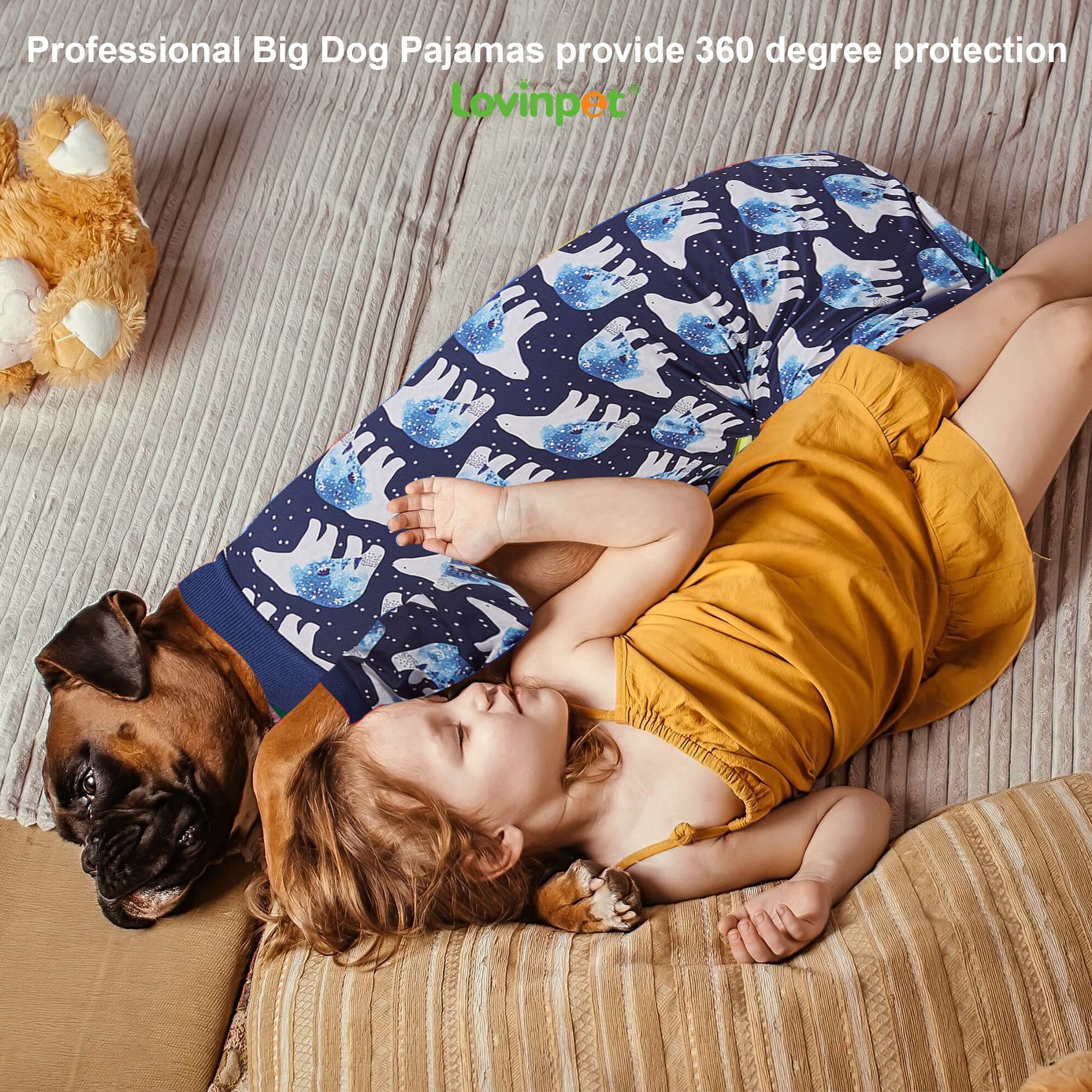 Uso diario y dormir LovinPet pijamas para perros grandes