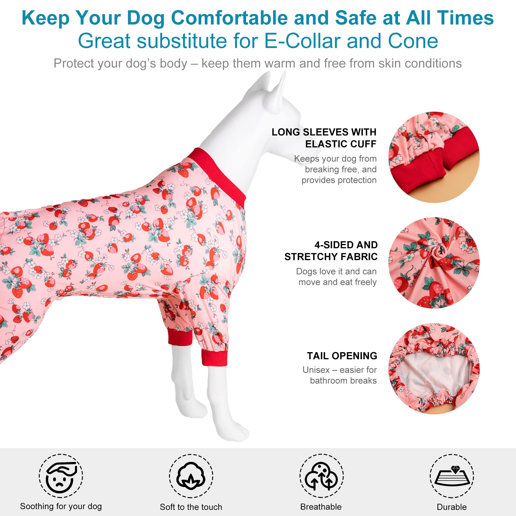 LovinPet pijamas ligeros para todas las estaciones, uso diario o como base