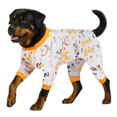 LovinPet Pijamas Pitbull: pijama blanco con estampado animal para mayor comodidad