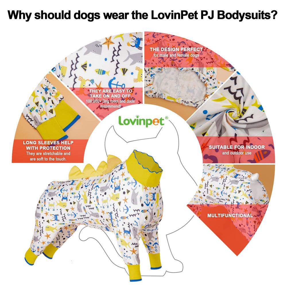 LovinPet pijamas sin cono para perro grande, confort durante la recuperación.