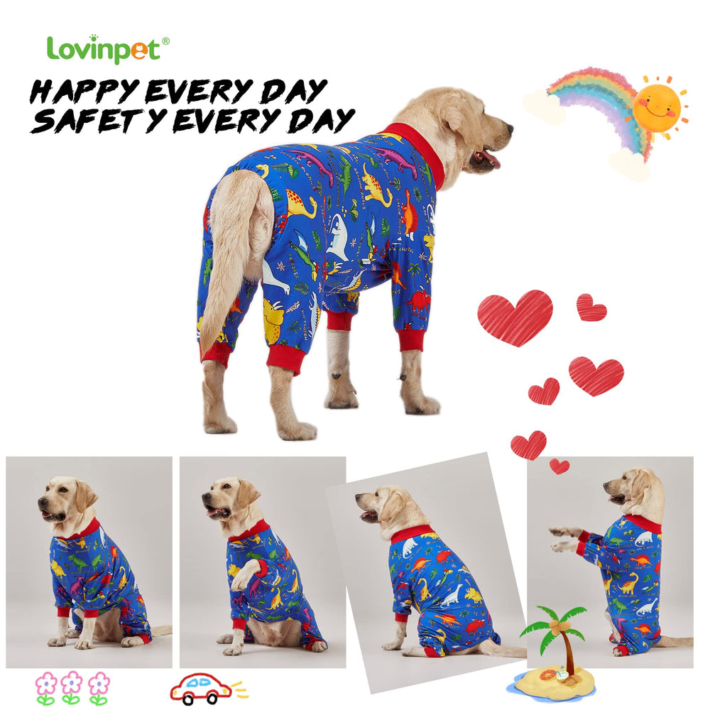 LovinPet Pitbull grande, pijama elastico suave frontal: diseño elástico para movimientos amplios