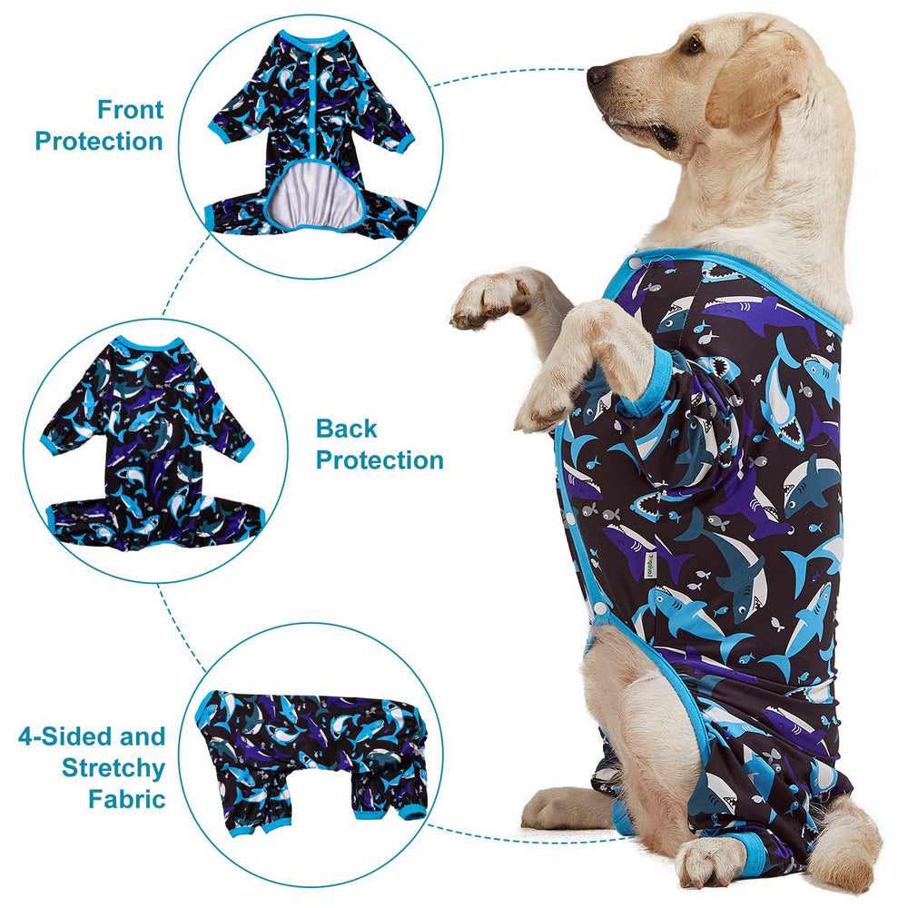 LovinPet pijama pitbull cuello en V y print de ballena.