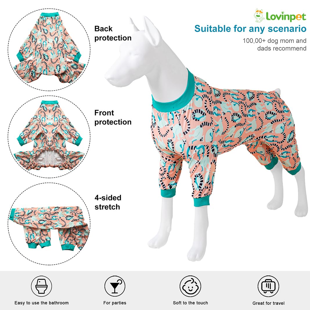 Ajuste cercano y elástico en LovinPet para perros grandes, movimiento cómodo.