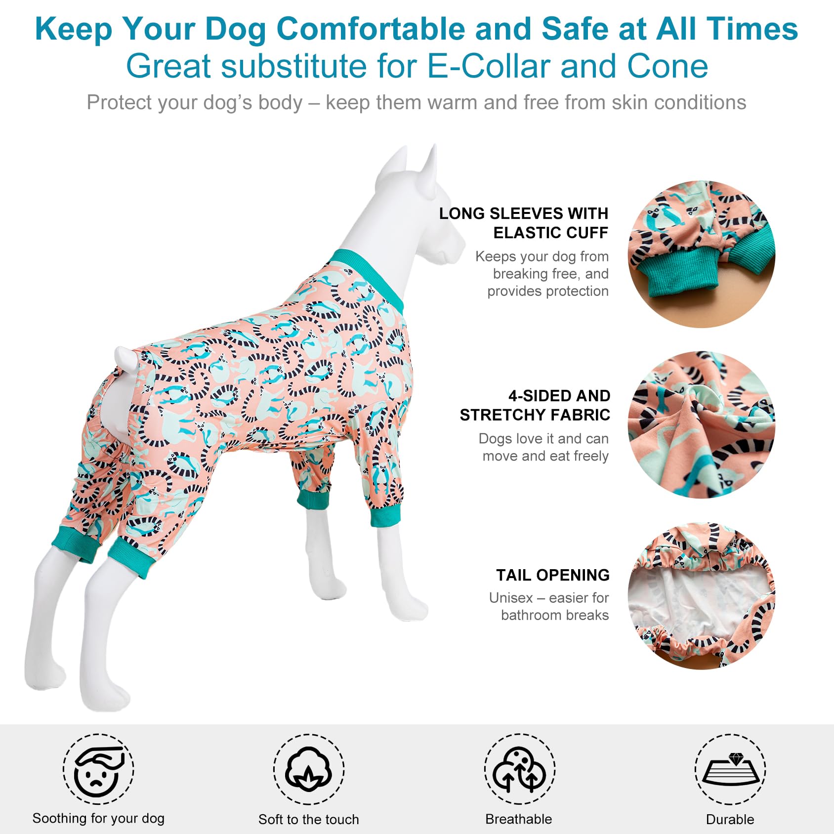 Uso estacional: LovinPet pjs suave para verano e invierno.