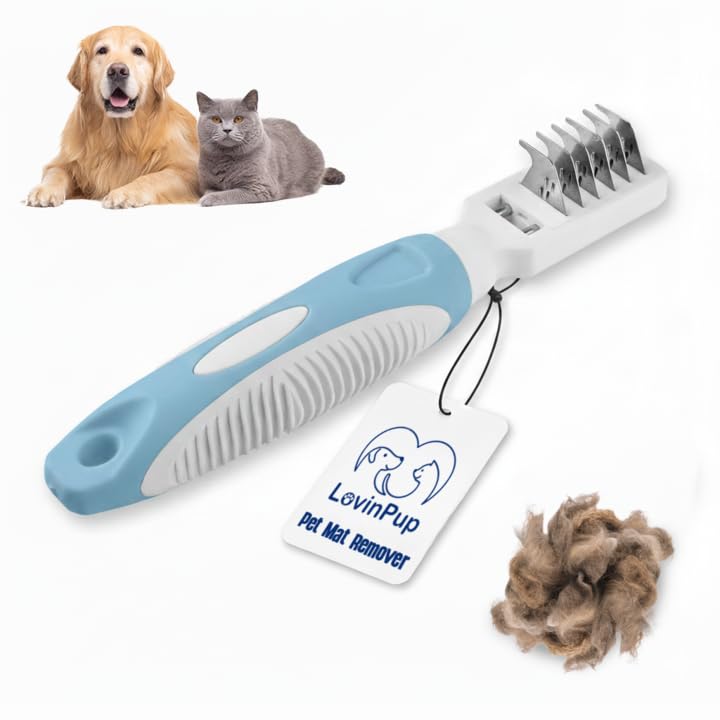 LOVINPUP Pet Mat Remover con dientes redondeados para desenredar con suavidad