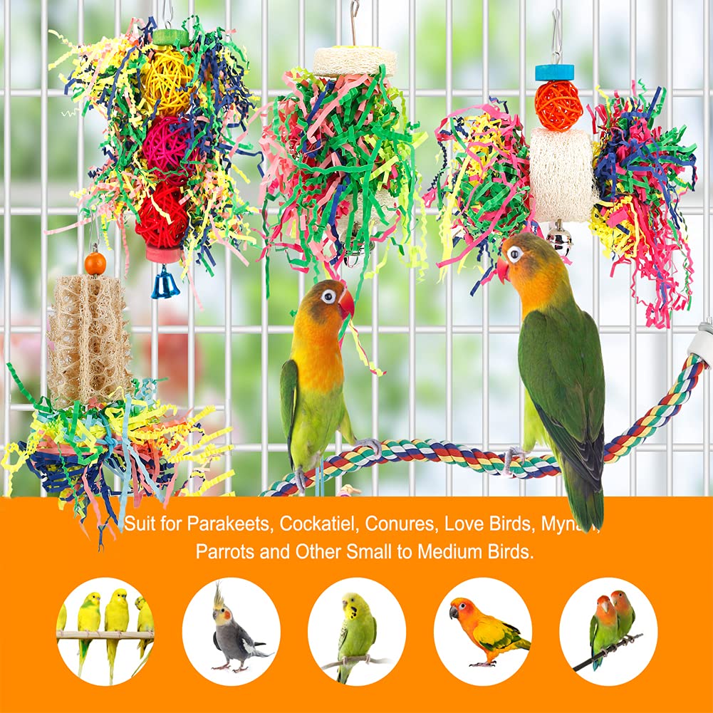 lovyoCoCo Juguete forraje para pájaro con colores vibrantes