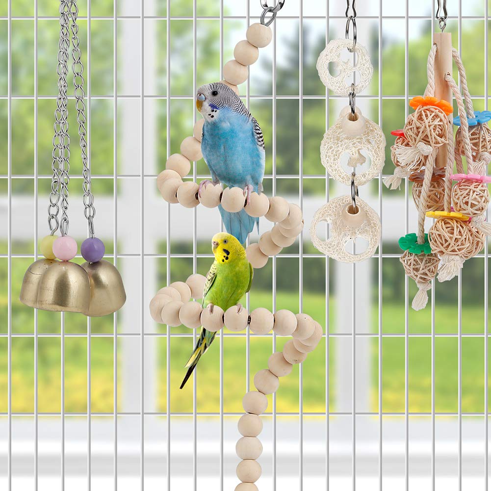 lovyoco percha para loro de madera, masticación segura