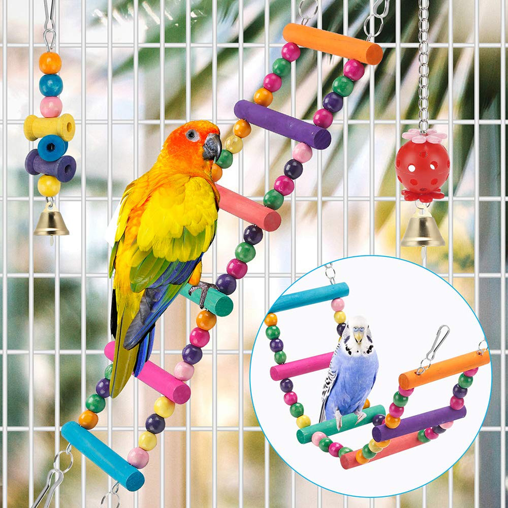 lovyococo escalera-para-aves, mejora la movilidad y exploración en jaula