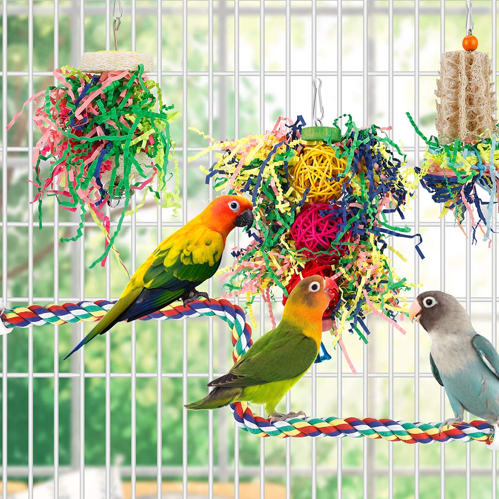 lovyoCoCo Percha de cuerda para aves, añade una superficie suave para descansar y moverse.