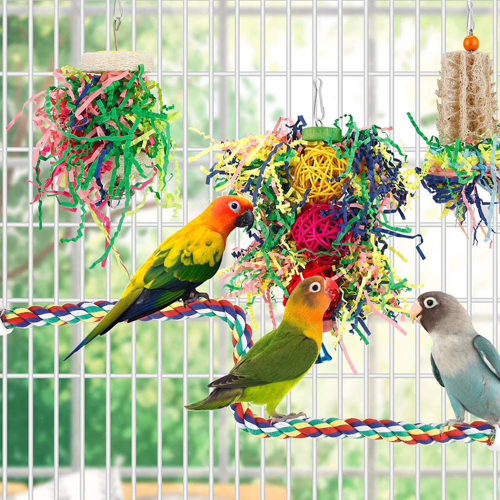 lovyoCoCo Percha de cuerda para aves, añade una superficie suave para descansar y moverse.