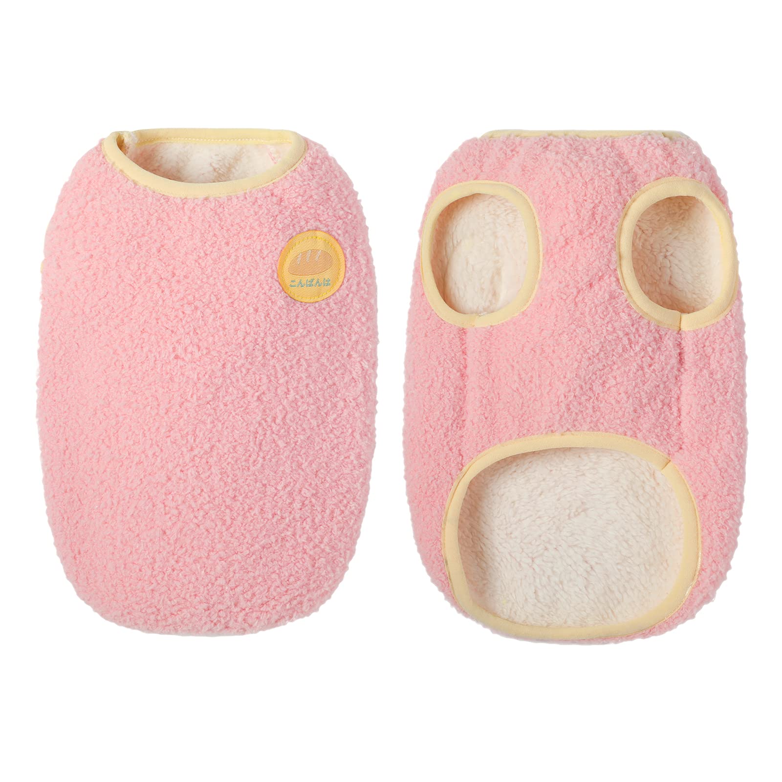 Chaleco Loyanyy con forro felpado rosa, vista frontal, ofrece abrigo suave para días fríos.