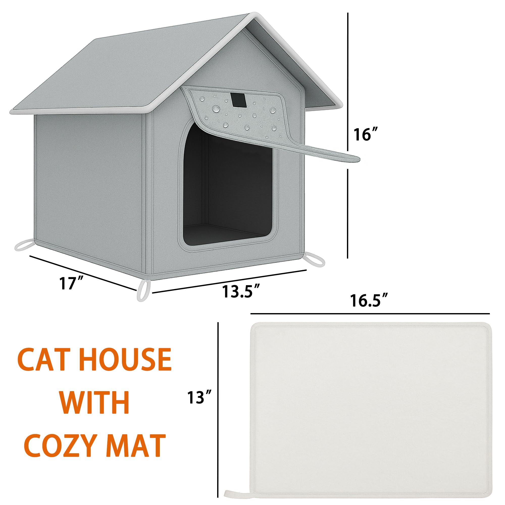 Loyareal casa gato exterior techo impermeable protege contra la lluvia.