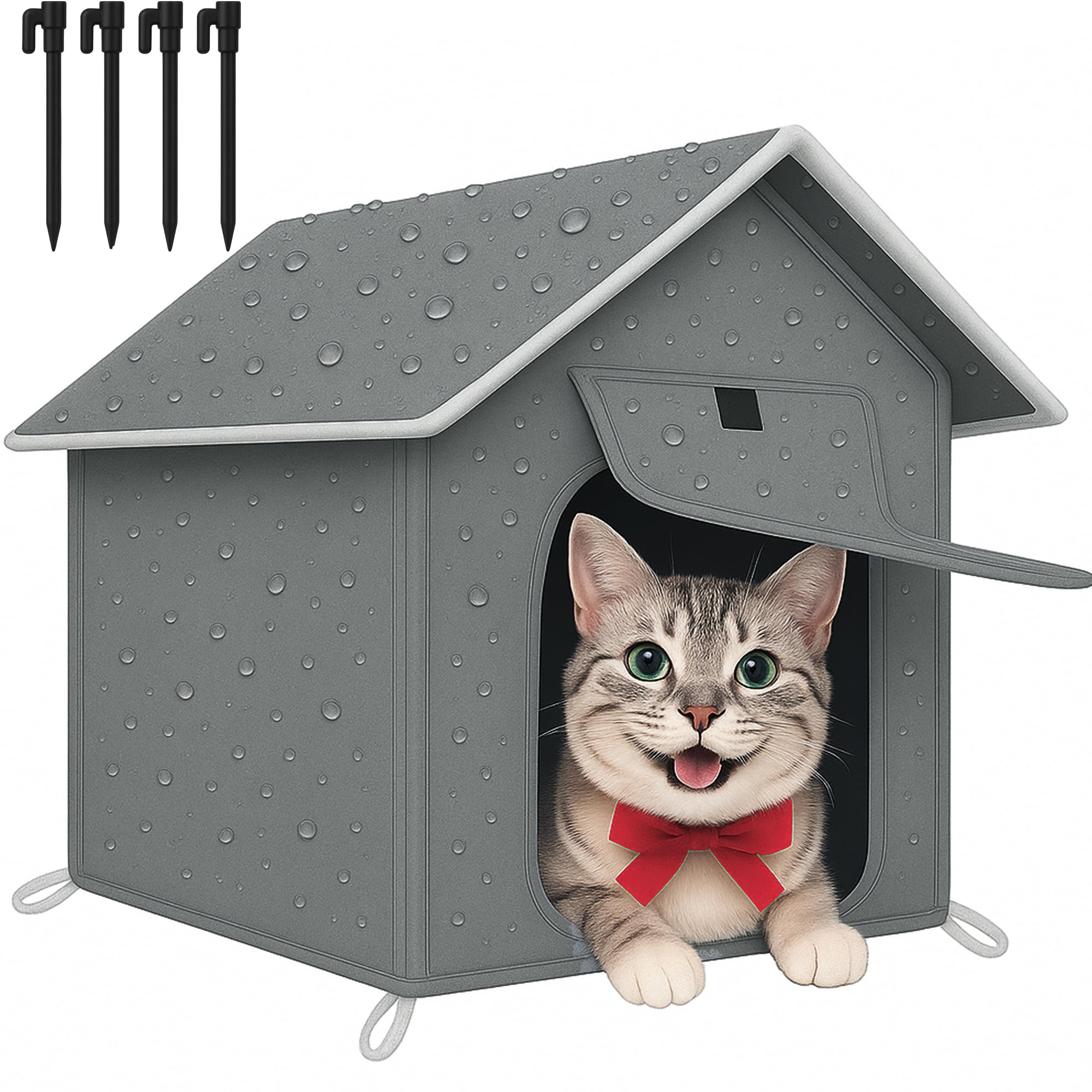 Casa Loyareal para gatos exterior, refugio resistente al clima para tu mascota.