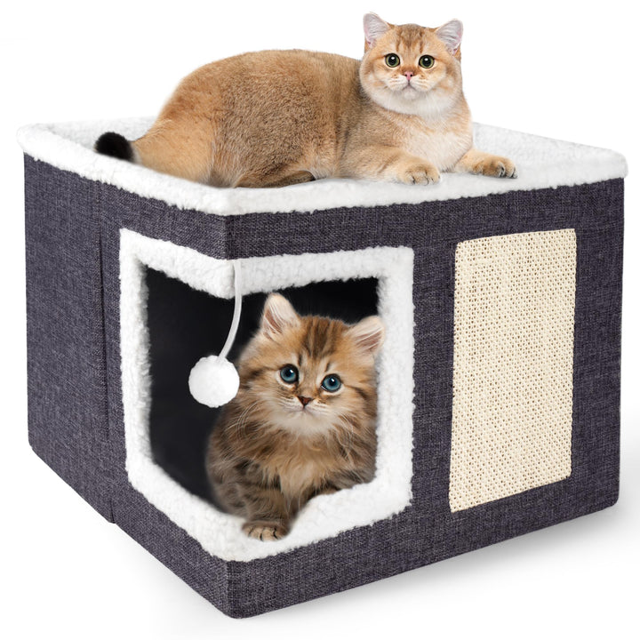 Loyareal cueva grande para gatos de interior, descanso cómodo y seguro.