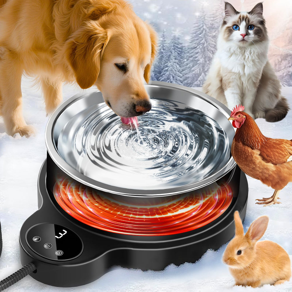 Tazón de agua caliente LQTTEK para exterior, mantiene el agua tibia para perros y gatos.