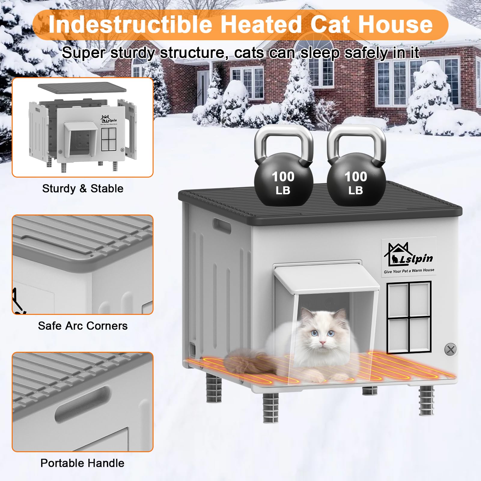 Almohadilla calefactora para gatos de Lslpin, confort térmico.