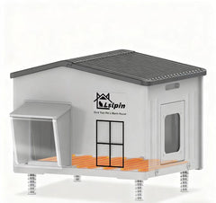 La casa-gato-caliente-exterior-grande de Lslpin ofrece abrigo cómodo para climas fríos.