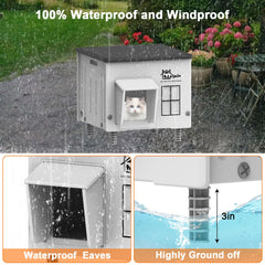 Casita para gatos con puerta de huida de Lslpin, refugio seguro.