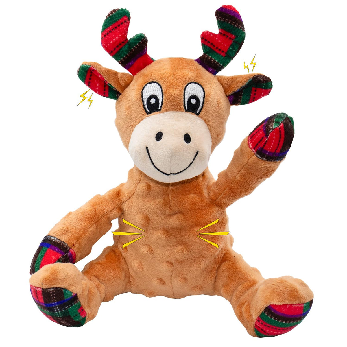 Juguete LSSYYQQ ciervo Navidad con crujido para estimular juego activo