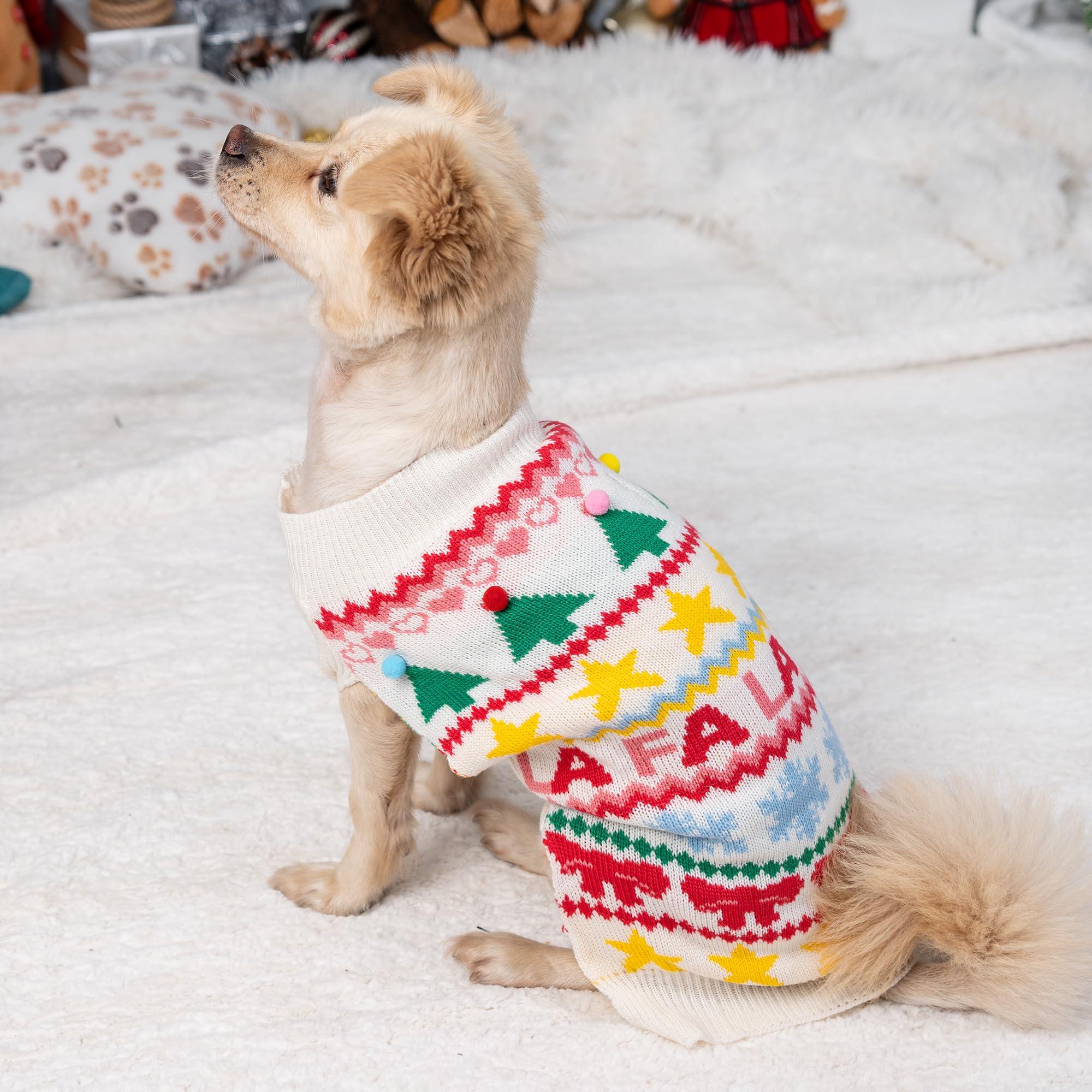 Lubot conjunto navideño para perro mediano, perfecto para reuniones y fotos festivas.