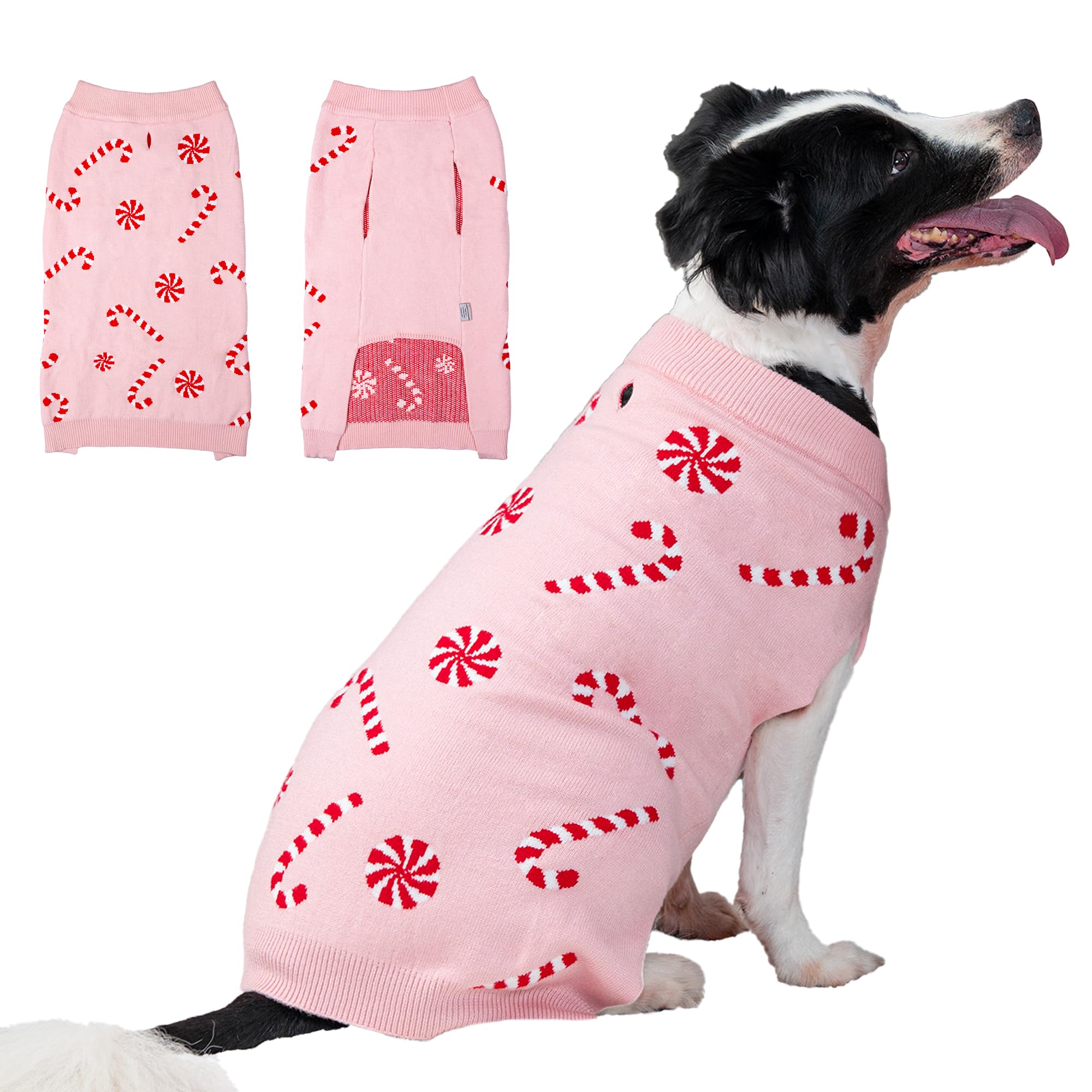 Lubot sudadera Navidad para perro rosa, ideal para fiestas y fotos.