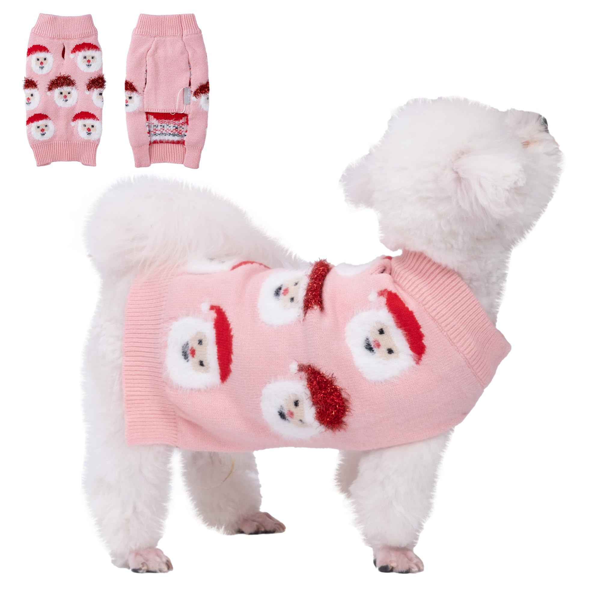 LUBOT sudadera nochebuena para perrito rosada, abriga en fiestas