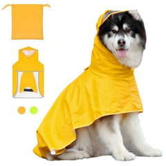 Luccalily capa de lluvia para perro con capucha amarilla, protege del agua.