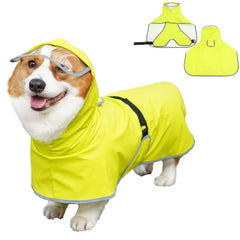 Luccalily chaqueta lluvia para perro con capucha frontal: protege de la lluvia durante paseos.