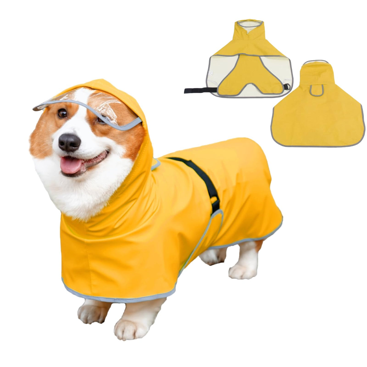 Luccalily chaqueta impermeable para perro con capucha, mantiene al animal seco.