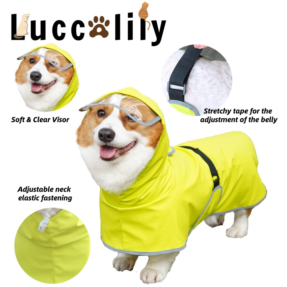Luccalily chaqueta impermeable con tira reflectante para mayor visibilidad nocturna.