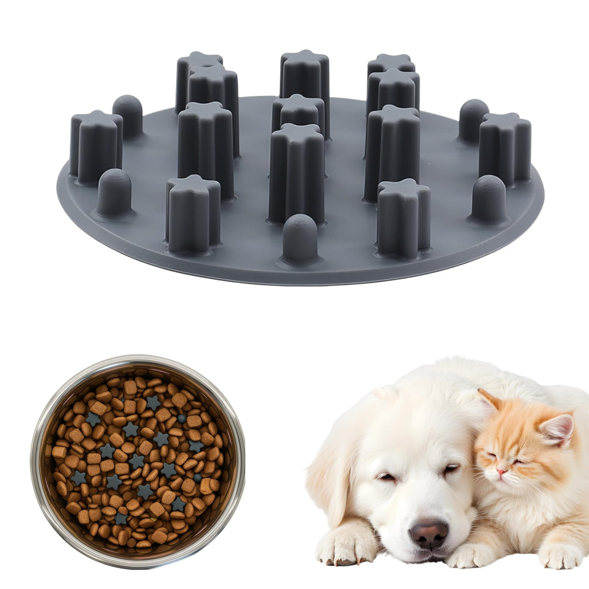 Lucipaw inserto lento para tazón de gato, fomenta comer despacio