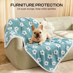Luciphia manta jacquard flor 3D, enfoque azul, protege sofá con estilo