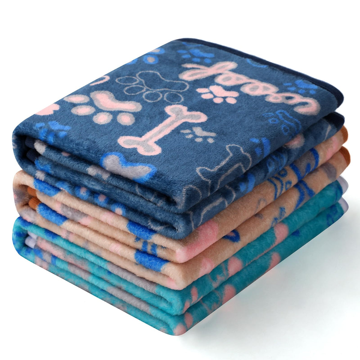 Luciphia pack de tres mantas dobles caras, ideal para mascotas.