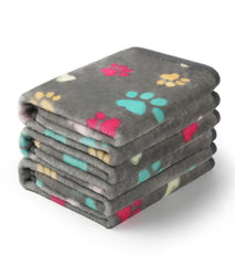 Luciphia tres mantas para mascotas gris con diseño de patas y hueso, ideal para cama